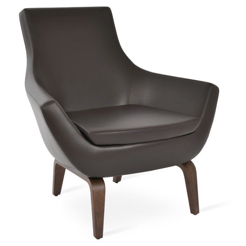 Fauteuil Rebecca, Similicuir brun
