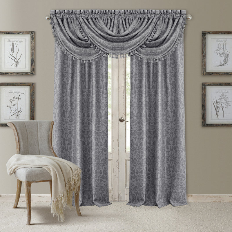 Alicia Blackout Single Curtain Panel, Silver, 52" W x 84" L
