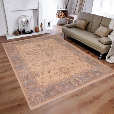Kellyanna One-of-a-Kind 8'2'' x 9'10'' 1990s Area Rug in Blue/Tan by Arshs Fine Rugs
