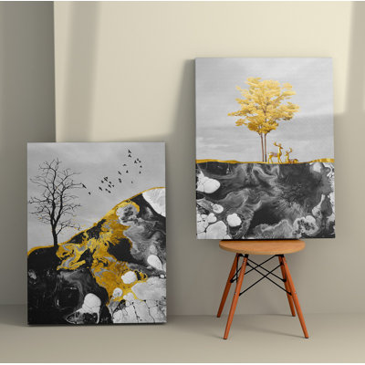Peinture décorative sur toile (2 pièces)
