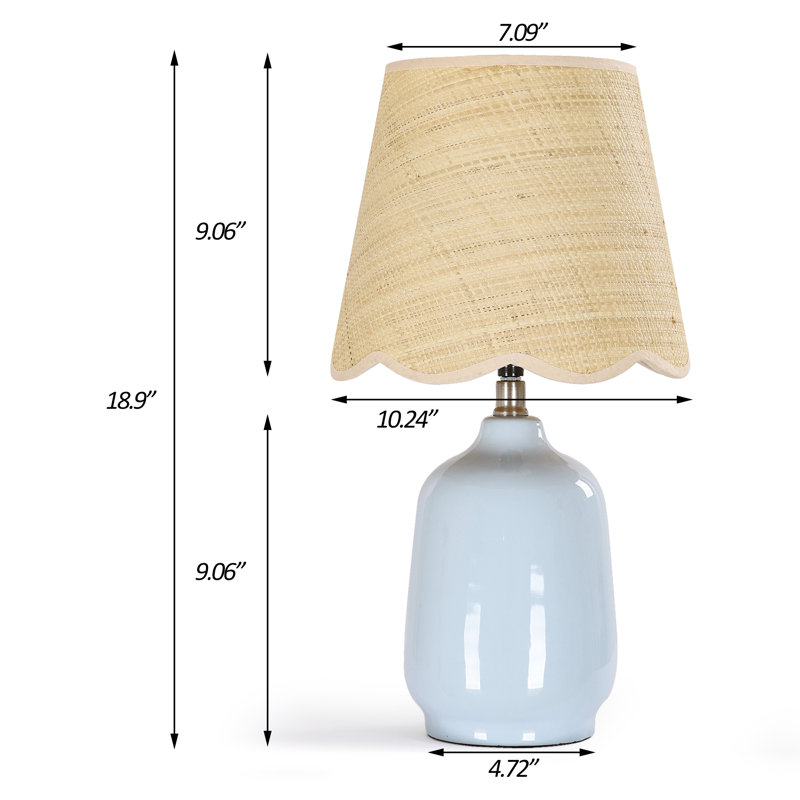 Ceramic 48Cm Standard Table Lamp, Light Blue
