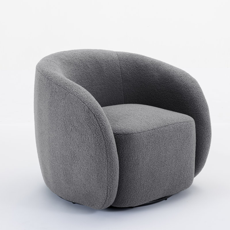 Fauteuil demi-tonneau Katherline, Mélange de polyester gris