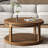 Round Wood Coffee Table with Shelf