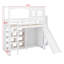 Lit mezzanine avec garde-robe, tablettes de rangement