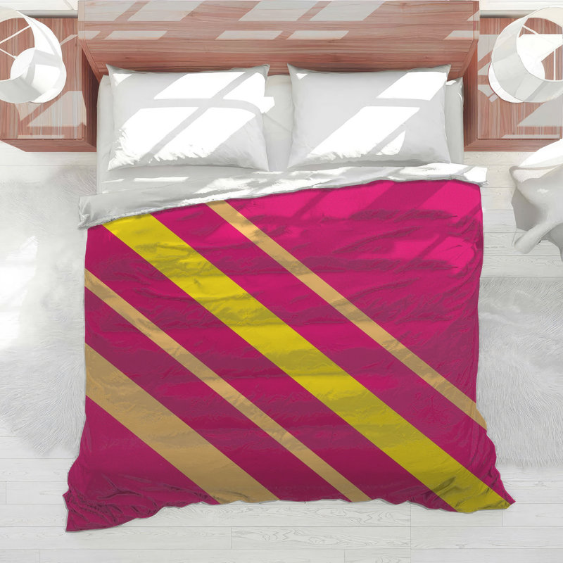 Diagonal Pink  Stripes Comforter, Twin