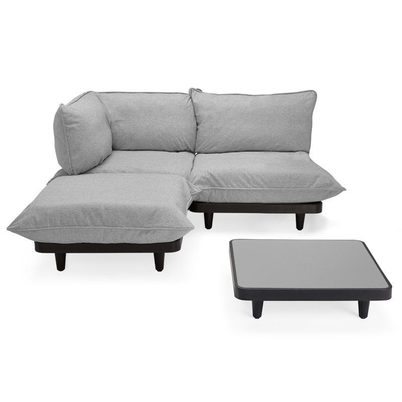 Paletti Outdoor Patio Modular Hocker, Rock Gray