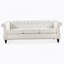 Canapé Chesterfield à accoudoirs roulés 84 po 3 places