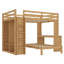 Grand lit superposé au-dessus d'un lit simple en bois-425300027