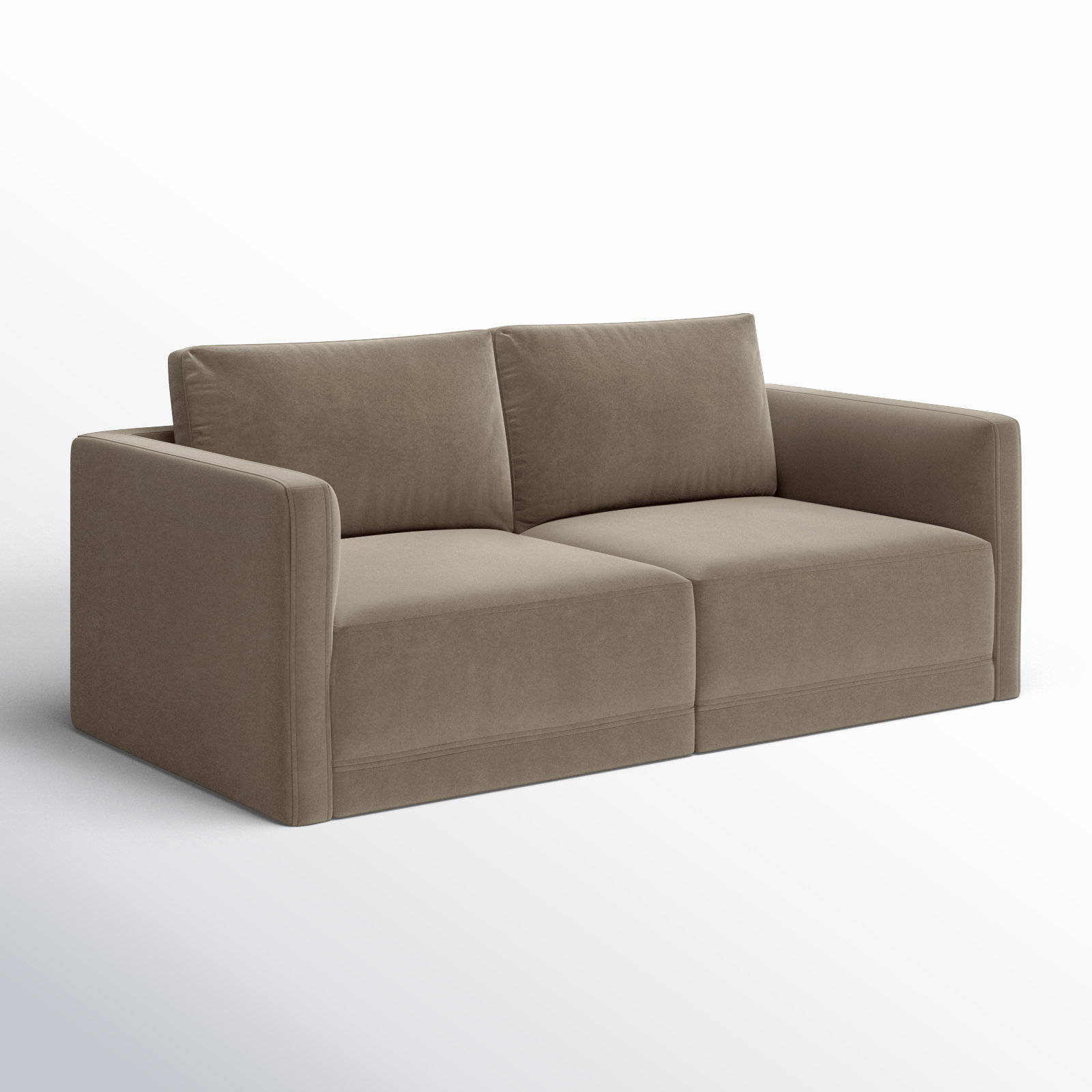 Deirdre 74'' Upholstered Loveseat, Taupe Velvet