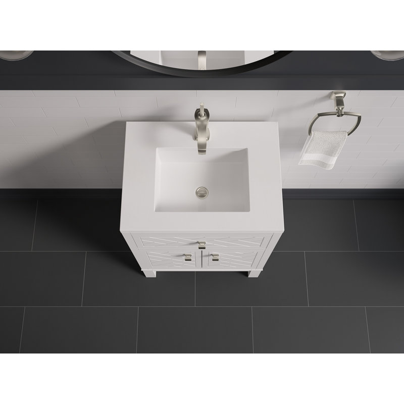 Beauxline 24-In Bathroom Vanity Set, White
