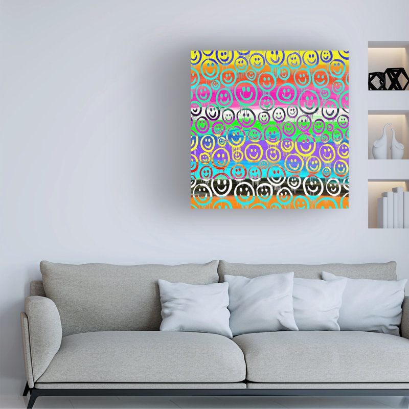 Art sur toile Jess Stempel Smile 1, H 14 po x l 14 po