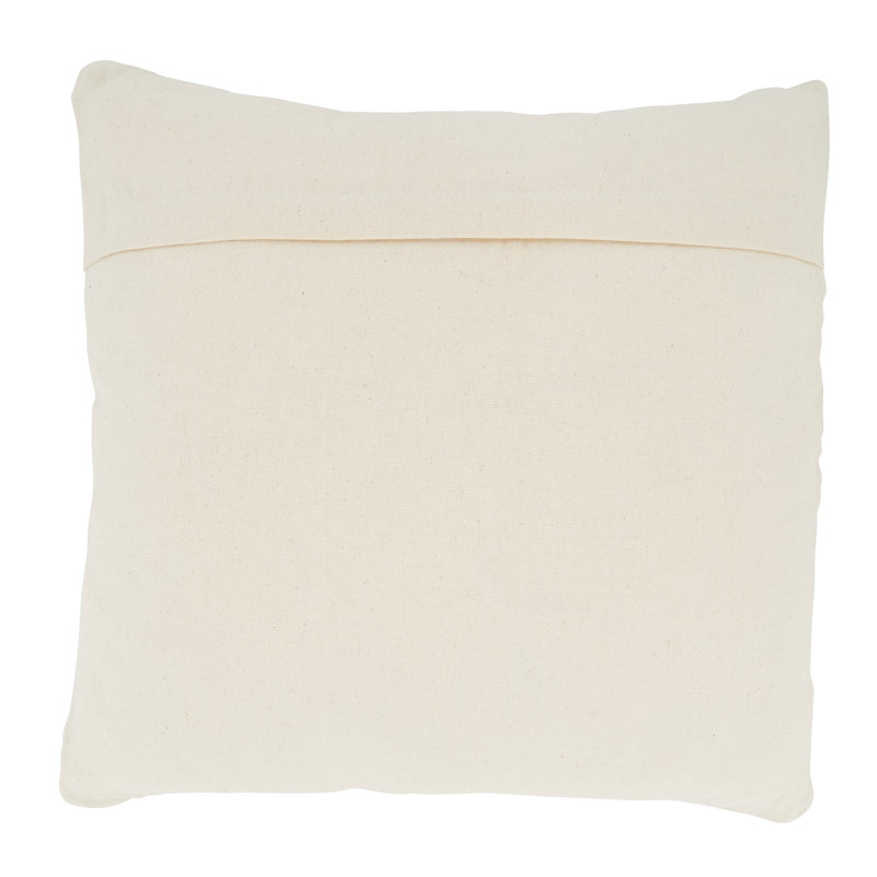 Ivory and Brown Woven Diamond Textured Square Throw Pillow