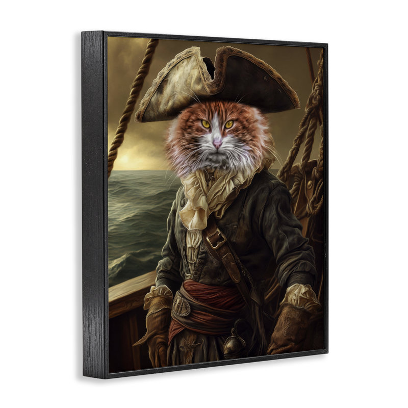 «Swashbuckling Whiskers», giclée encadrée par Kelley Parker, H 14 po x l 11 po, Giclée encadrée noir minuit