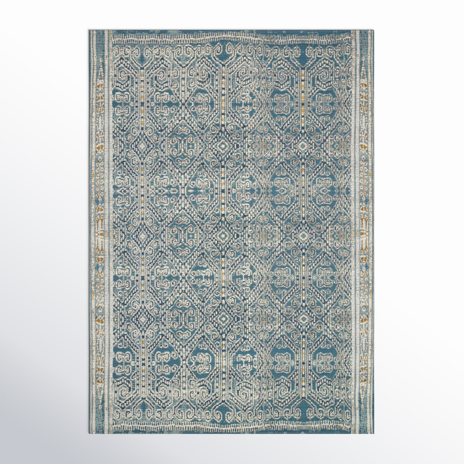 Davana Blue Indoor/Outdoor Rug, Rectangle 6'7" x 9'4"