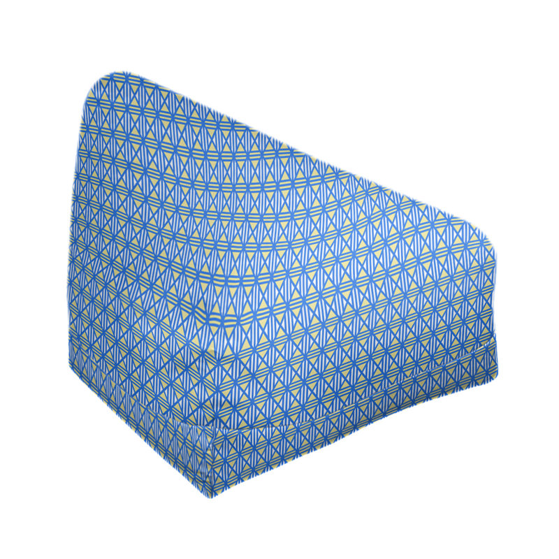 Petite chaise à sacs à billes & Leffel, H 120 po x L 31 po x P 60 po, Rembourrage poly, Bleu / jaune