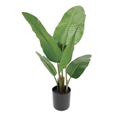 Artificial 30 In Bird Of Paradise Indoor & Outdoor  In Black Pot