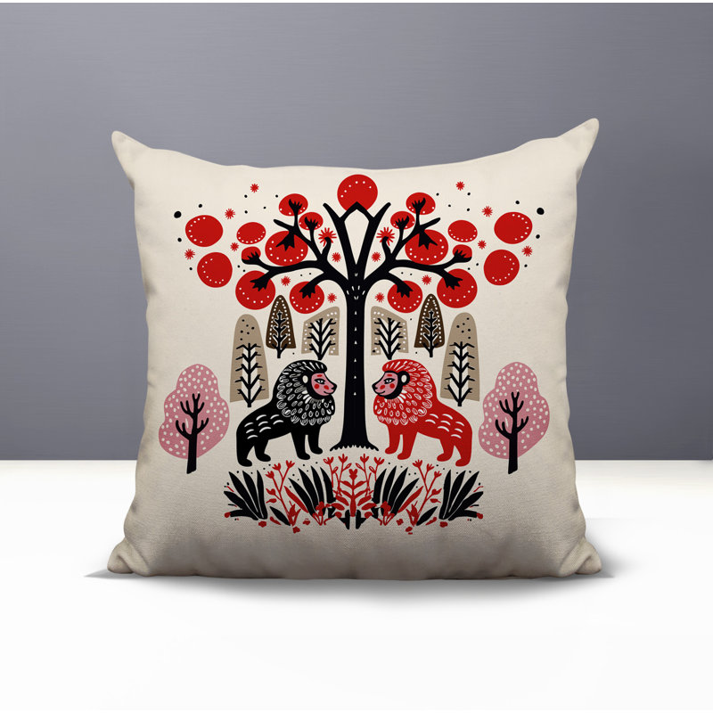 Coussin Comas, Rouge, Carré 15 po