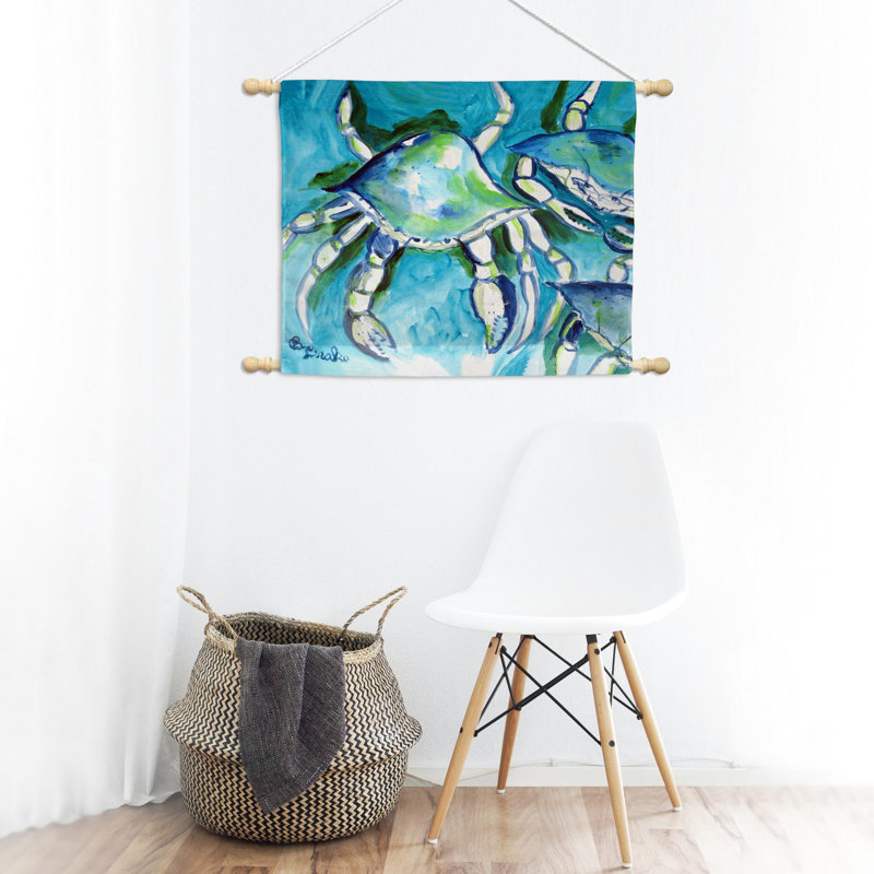Suspension en polyester crabes blancs