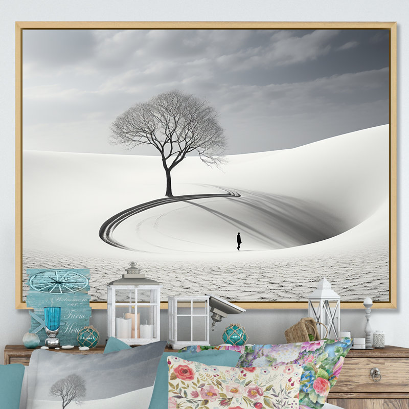 Paysage d'hiver photo IV sur toile, Cadre photo blanc, H 34 po x l 44 po