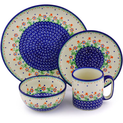 Druann Handmade Stoneware Dinnerware Set 4 Piece