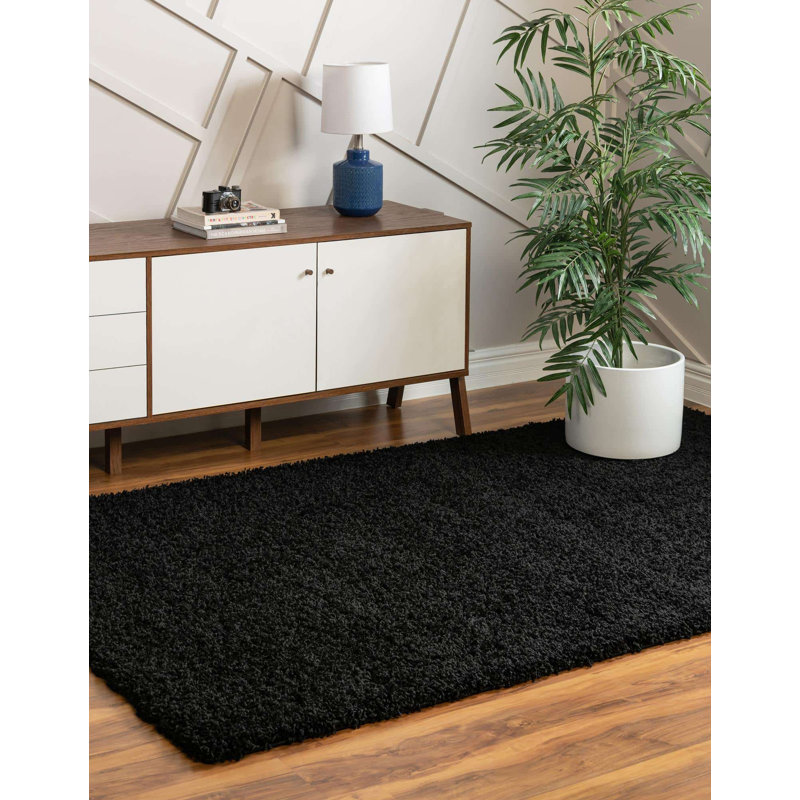 Tapis noir de jais Santoshi, Carré 7 pi 10 po, Brun chocolat