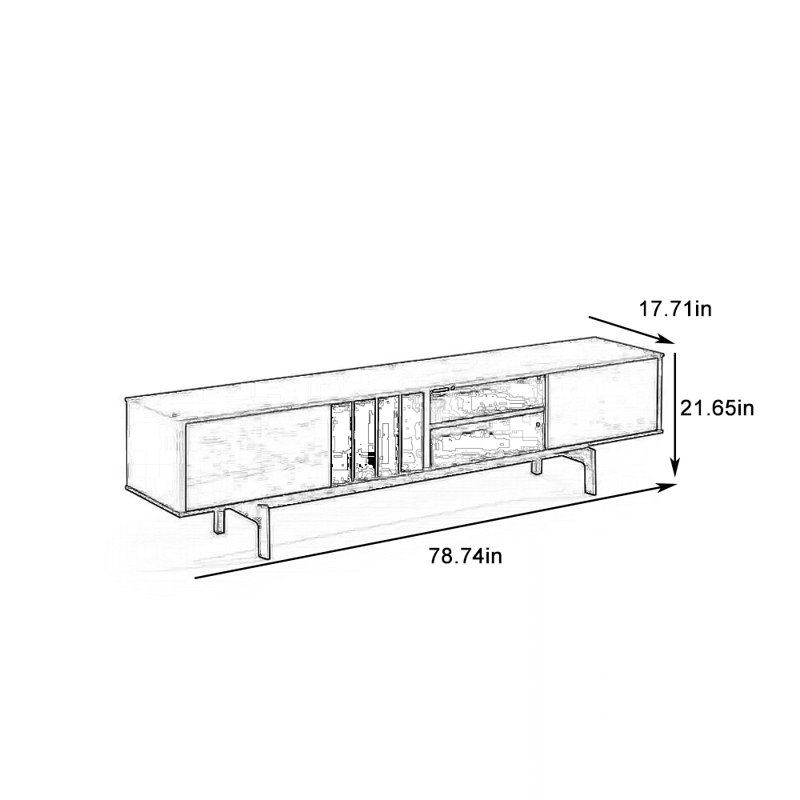 Open Storage TV Console w/ Pull-Out Drawers