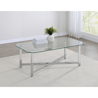 Linda Chrome Glass Top Coffee Table