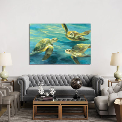 Sea Turtles by Julia Purinton - Wrapped Canvas Print