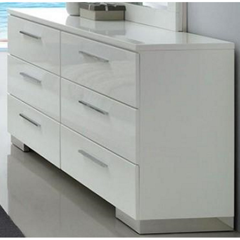 Commode double 6 tiroirs Vegard, Blanc