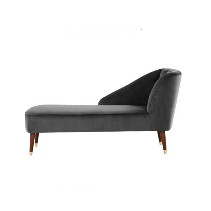 Marlyssa, Chaise longue à accoudoir gauche, Mélange de polyester gris