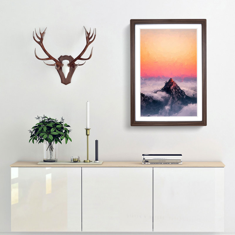 The Top of Matterhorn Mountain in Abstract - Framed Print, Walnut, 91cm H x 60cm W x 2cm D