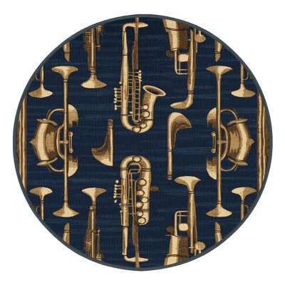 Washable Jazz Club Aesthetics Music Area Rug