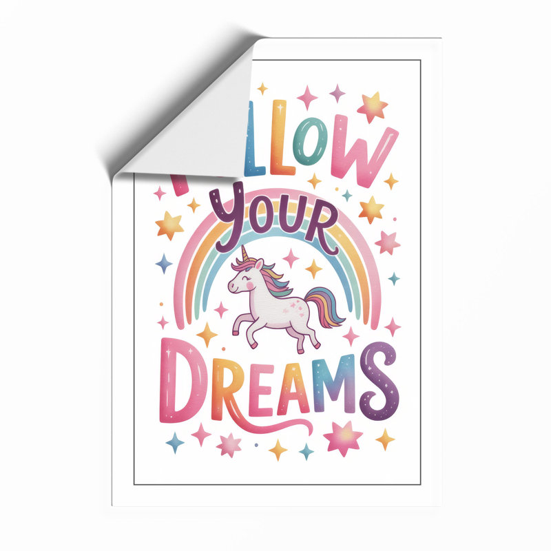 Follow Your Dreams Typography - Print, Unframed, A1 - 84.1 x 59.4 cm