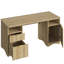 150cm Fluted Computer Desk With File Cabinet And Storage Drawers, Multifunctional Home Office Desk-2072310278