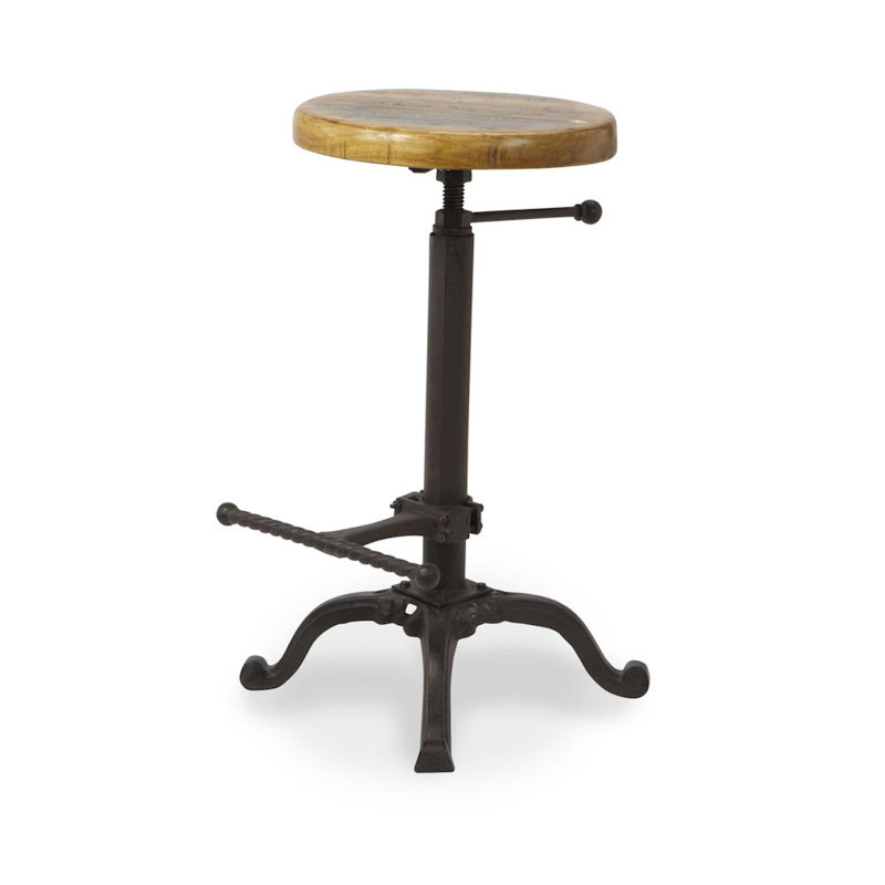 Tabouret pivotant en bois massif Rosalez