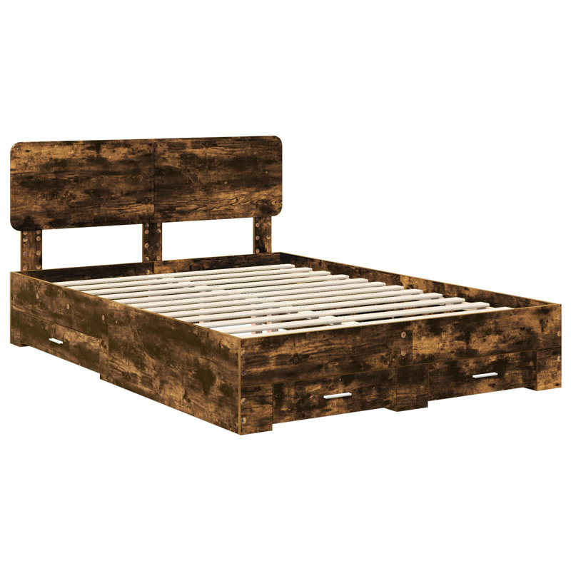 Bed, European Double (140 x 200 cm), Smoked Oak