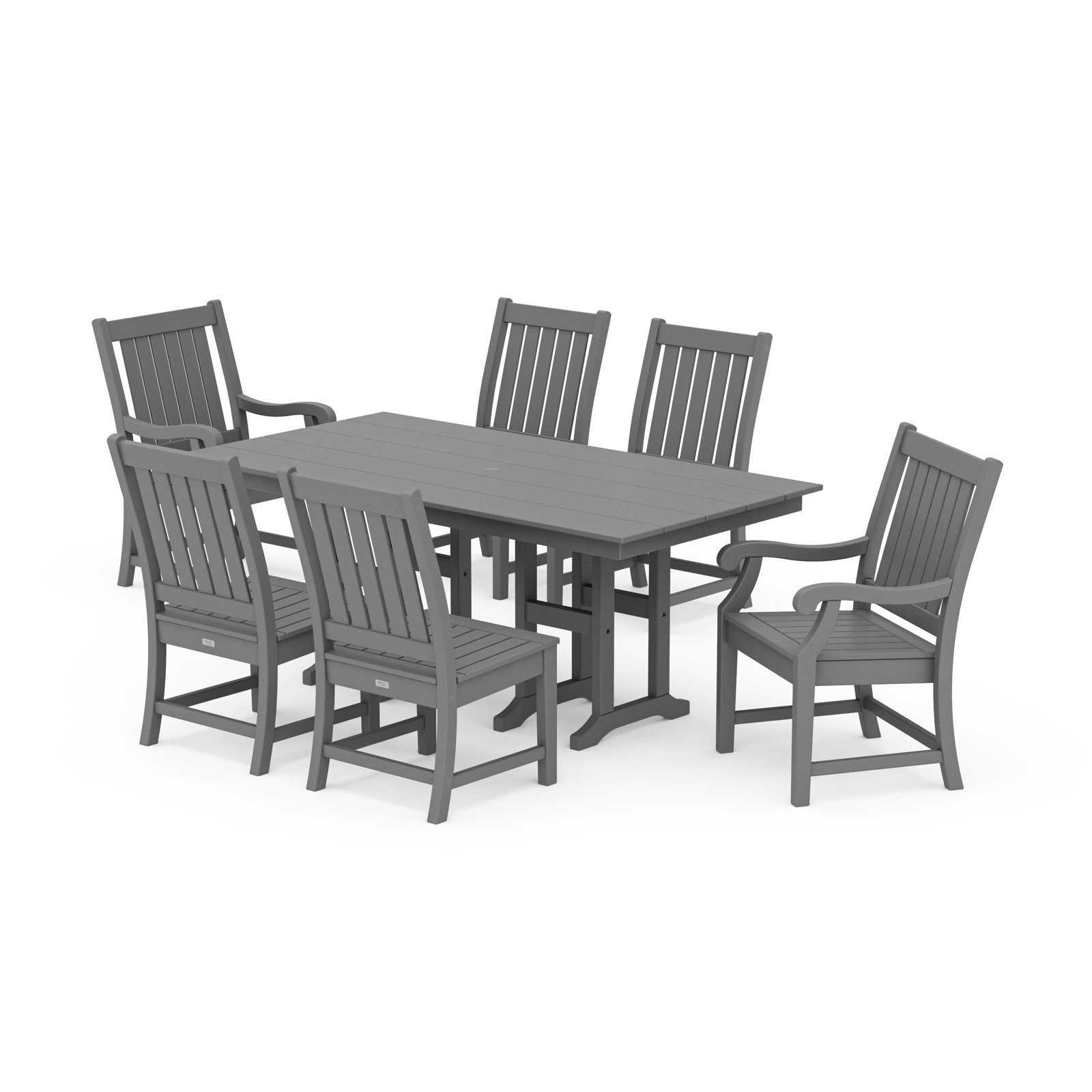 POLYWOOD® Verlyn 72" Patio Dining Set, Slate Gray