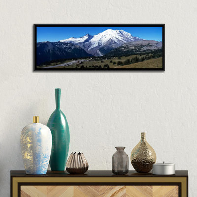 Montagne enneigée, mt rainier, parc national de mt rainier, comté de pierce, état de washington, états-unis-reproduction de photo sur toile tendue
