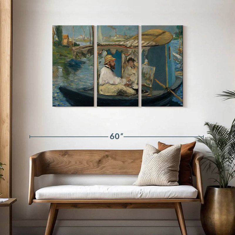 Leisha Claude Monet In His Studio Boat, 28" H x 45" W