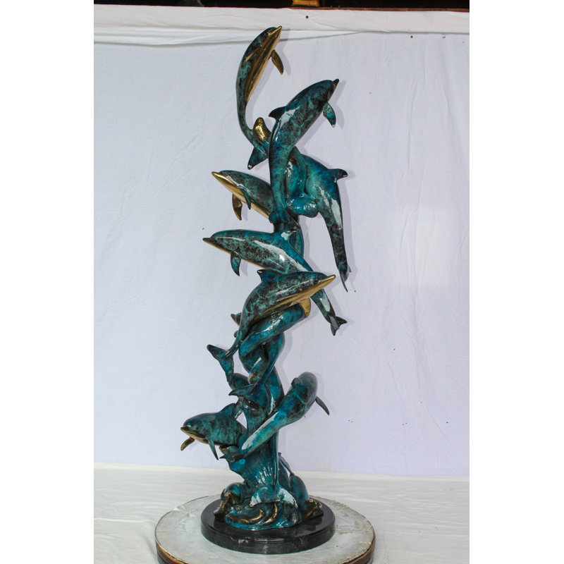 Statue Nifao Dolphin Spiral Wave