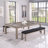 Billiard Bench with Storage for Olivia Slate Pool Table-2090128722