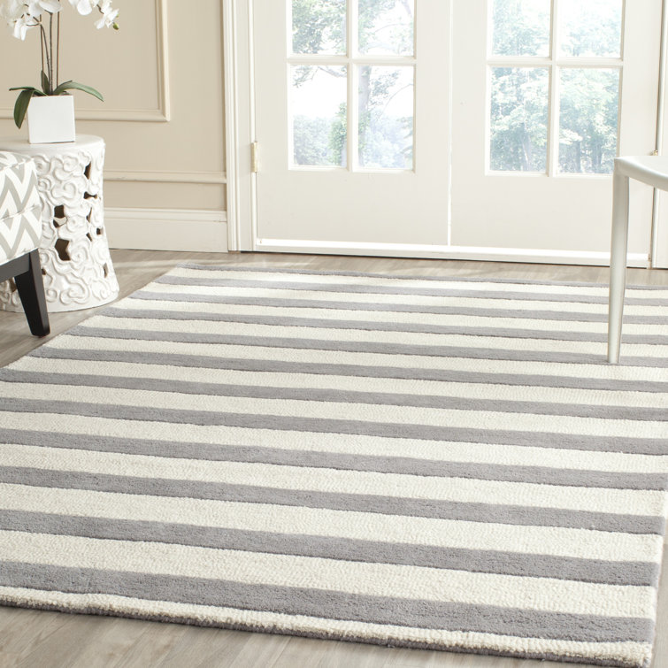 Abington Striped Wool Hand Tufted Area Rug