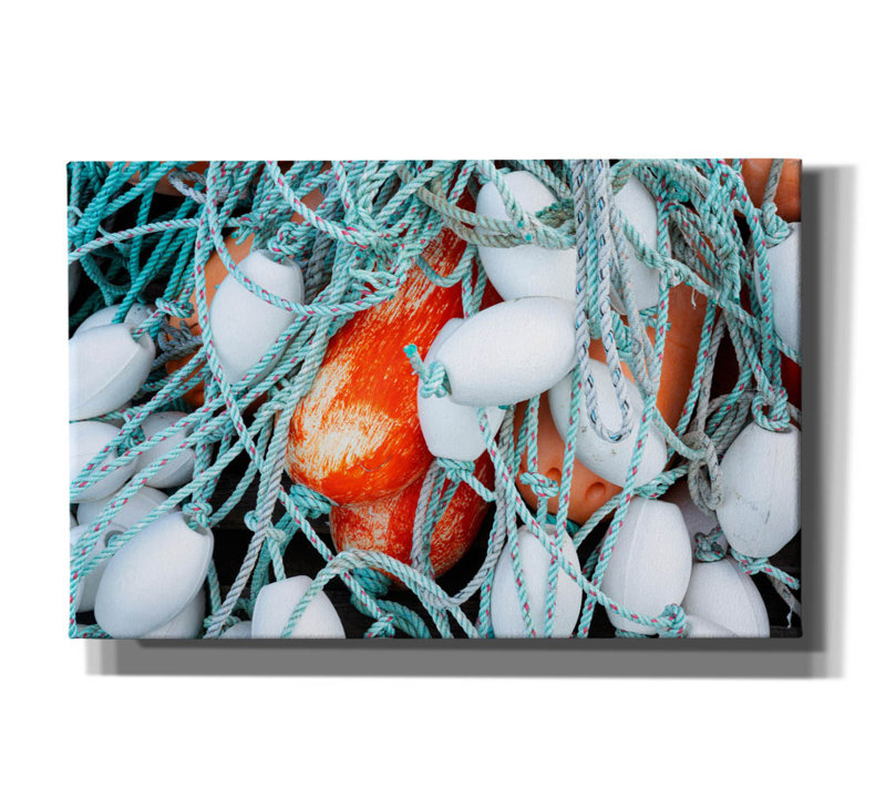 «Newport Crab Pots» par Brandon Wong, art mural sur toile, H 26 po x l 40 po x P 1,5 po