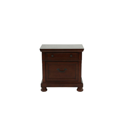 29X18x30" Wooden Nightstand In Antique Cherry, Multipurpose 28.76In X 17.54In 29.64In Cherry Nightstand, Wood, Practical Design