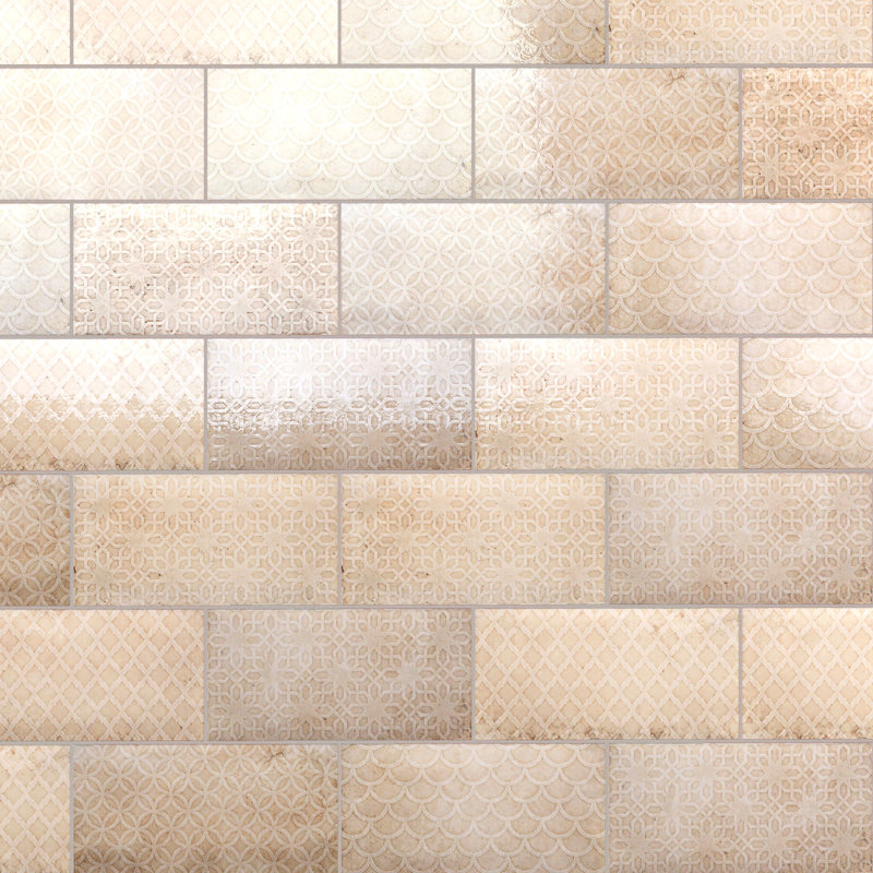 Carrelage mural en céramique 4 "x 8" Camden, Beige