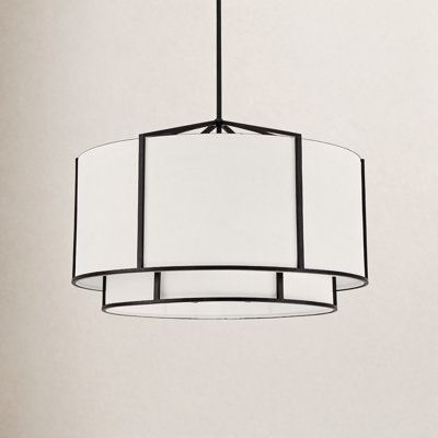 6 - Light Dimmable Drum Chandelier