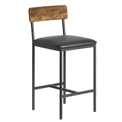 Ensemble de chaises rustiques 6 pièces pour salle à manger et bar - Fabrication industrielle en métal - Dossier et siège rembourrés - Robuste et confortable - S'assemble rapidement