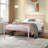 Abere Twin Size Set 2 Pack Metal Bed with Patterned Headboard and Legboard-101757823