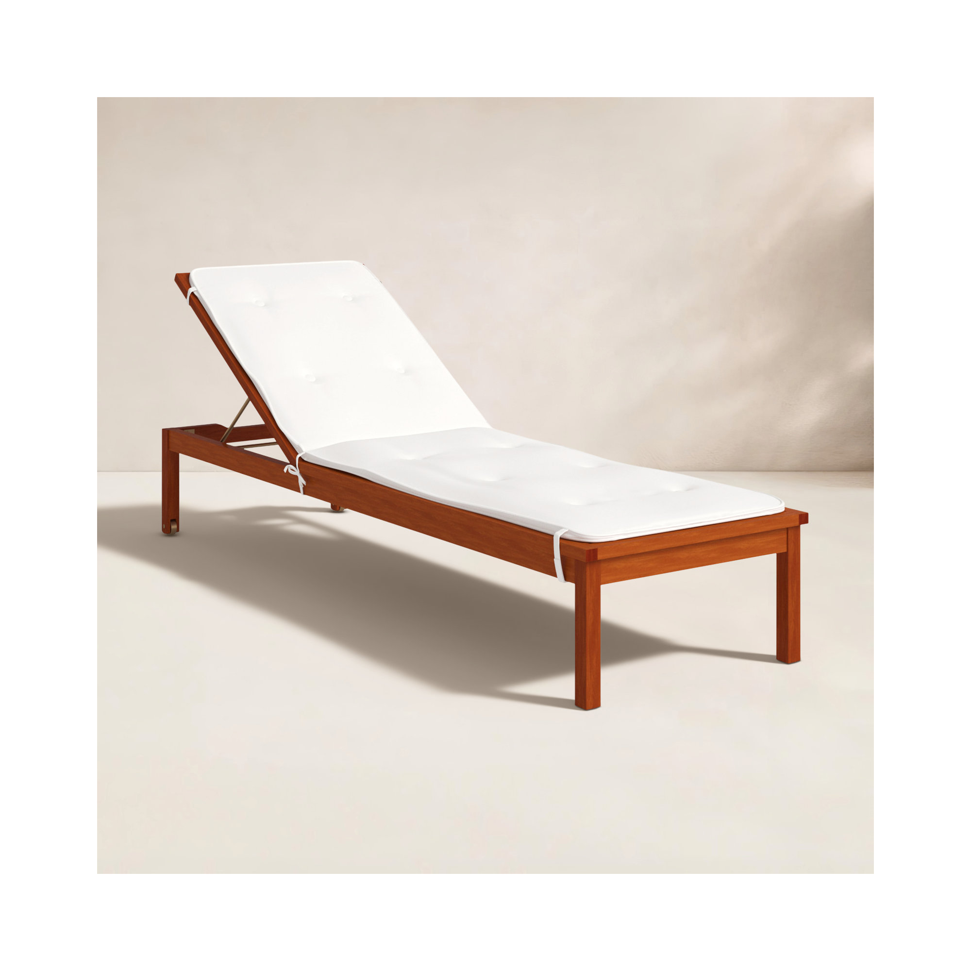 Beckton 23.5'' Outdoor Eucalyptus Chaise Lounge