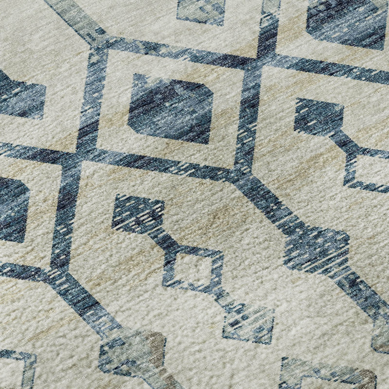 Premium Machine Washable Fayina Ivory Rug, Rectangle 8' x 10'